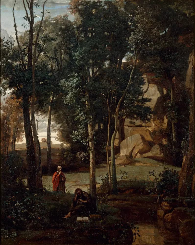 Democritus and the Abdéritains, landscape - Jean