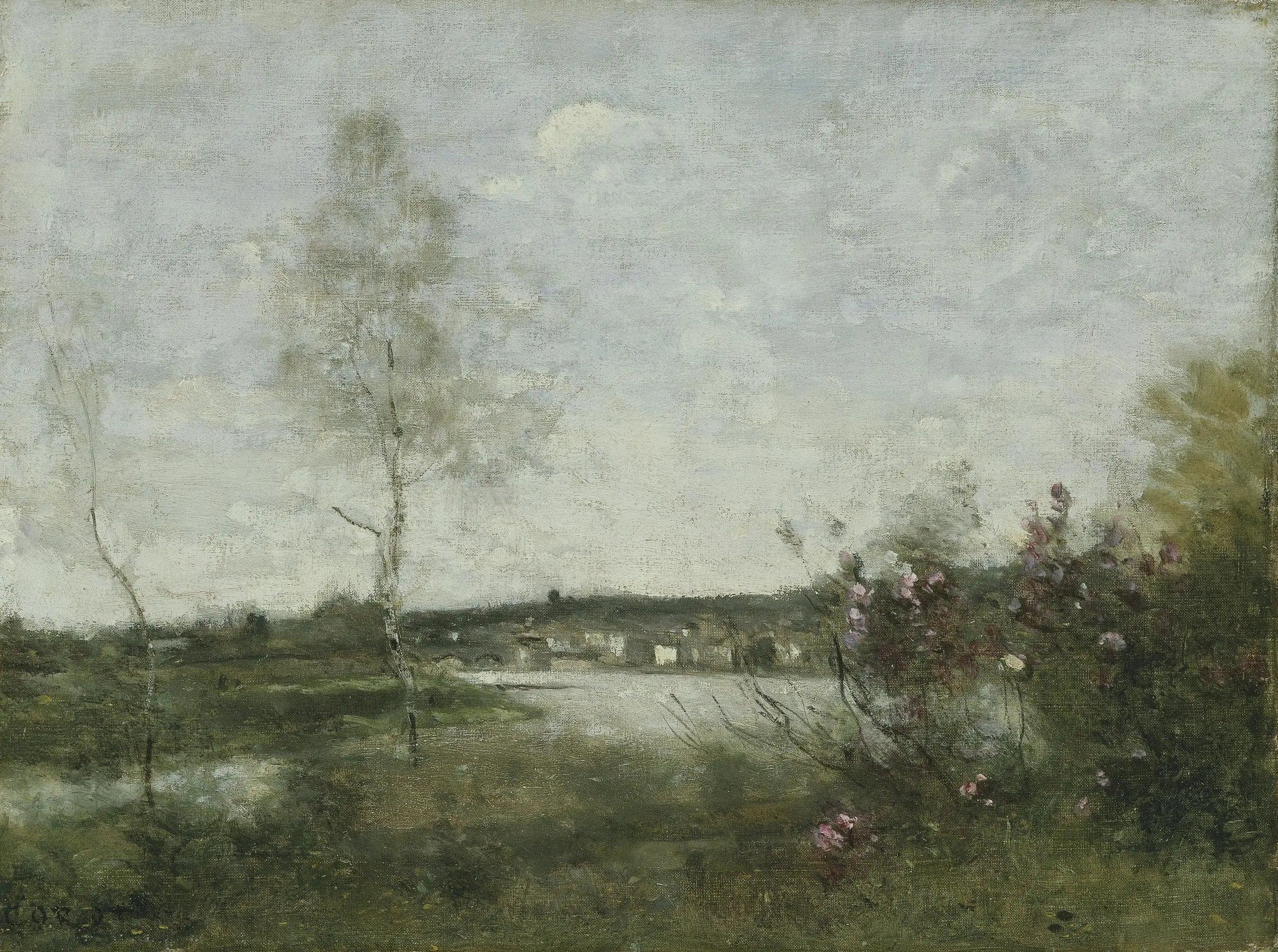 Distant view of Corbeil, morning - Jean