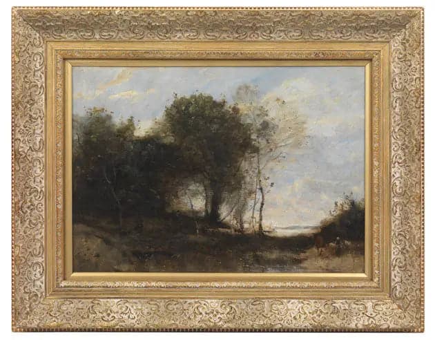 Forested landscape with characters - Jean