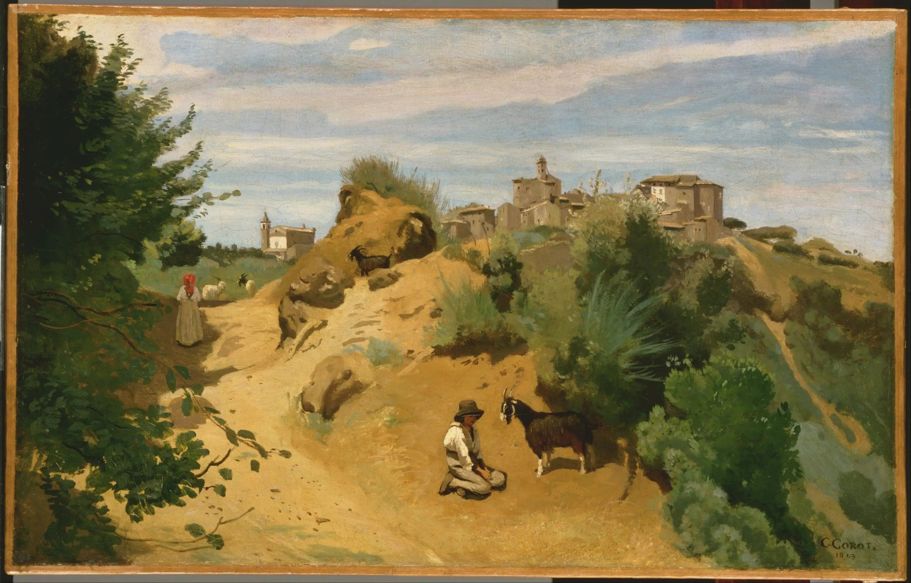 Genzano, herdsman overlooking a village - Jean