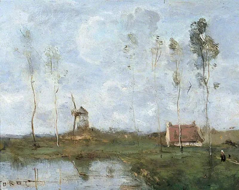 Landscape with a Chalet and a Windmill - Jean