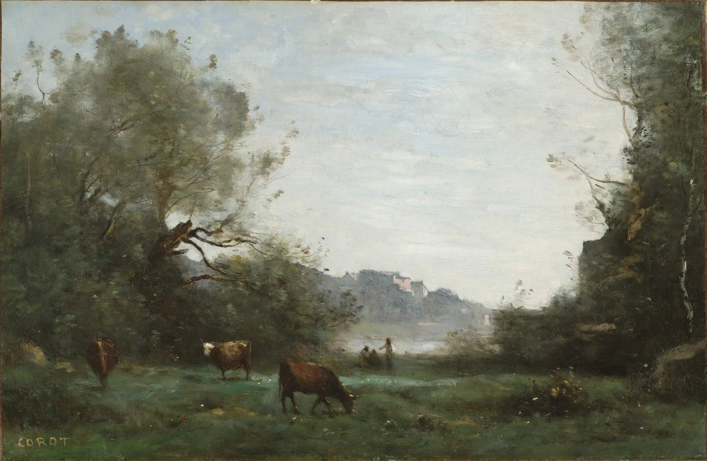 Livestock grazing in a wooded valley - Jean