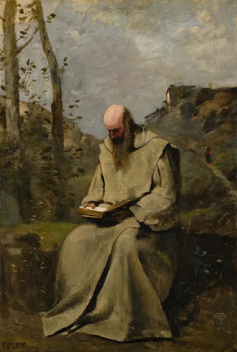 Monk Sitting, Reading - Jean
