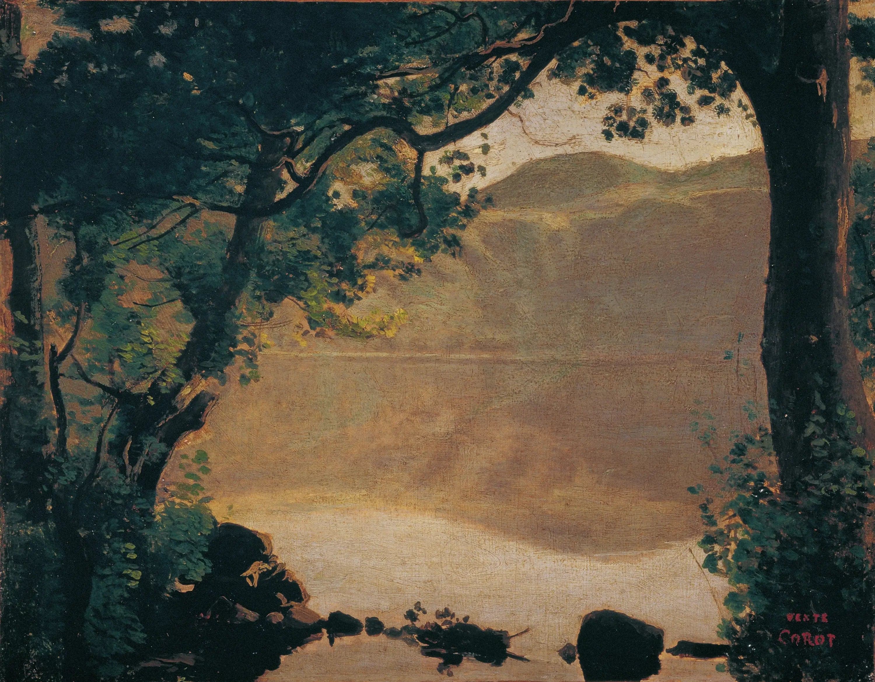 Nemi, the lake seen through the trees - Jean