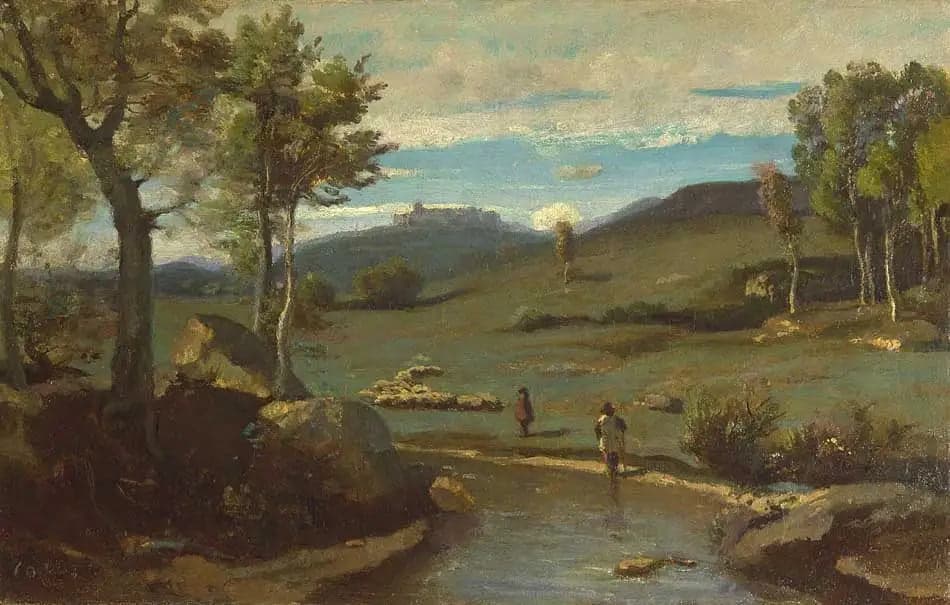 Roman Countryside – Rocky Valley with a Herd - Jean