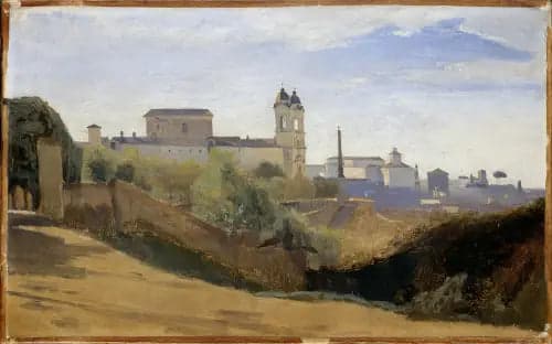 Rome, Monte Pincio and the Trinité des Monts, seen from the gardens of the French Academy - Jean