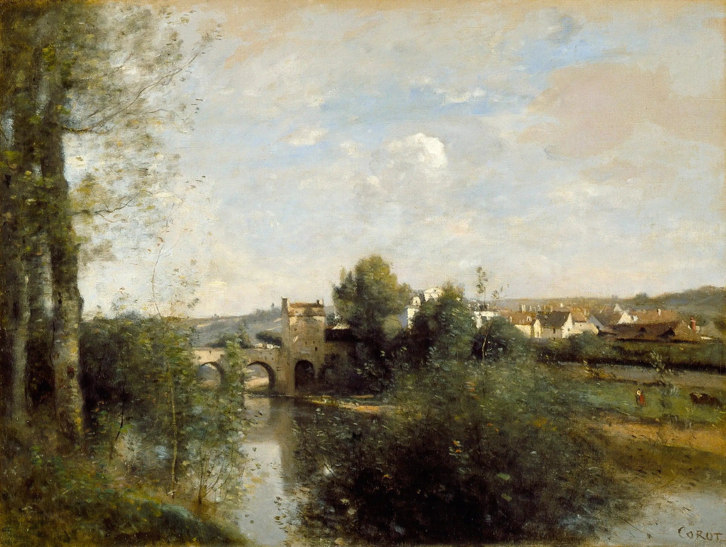 Seine et vieux pont à Limay - Jean