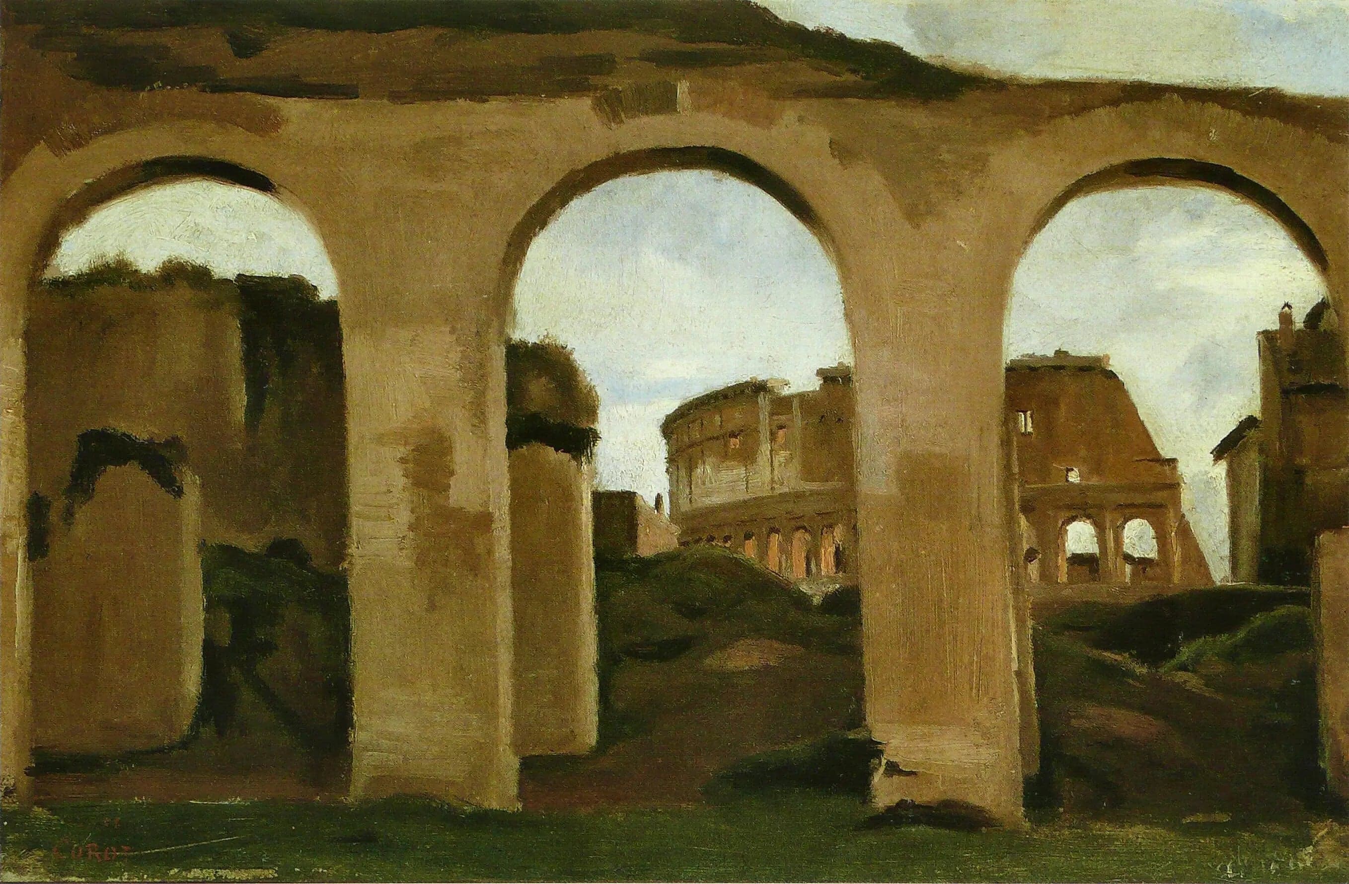 The Colosseum, seen through the arcades of the Basilica of Constantine - Jean