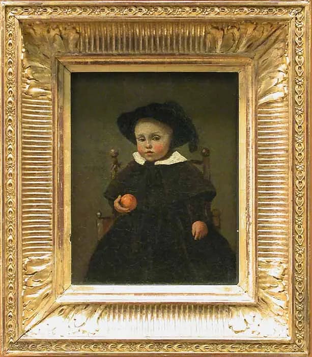 The Painter Adolphe Desbrochers, enfant, tenant of an orange - Jean