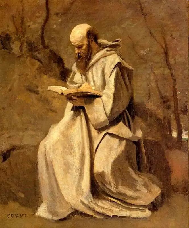 White Monk, Sitting, Reading - Jean