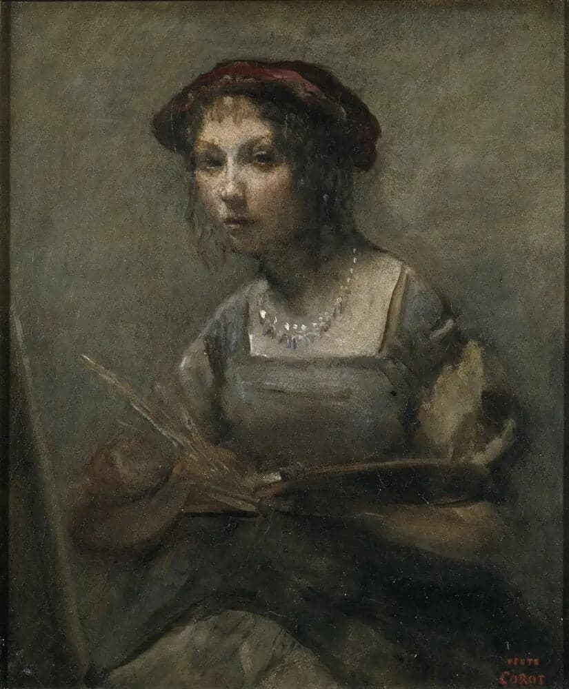Young Girl Holding a Palette - Jean