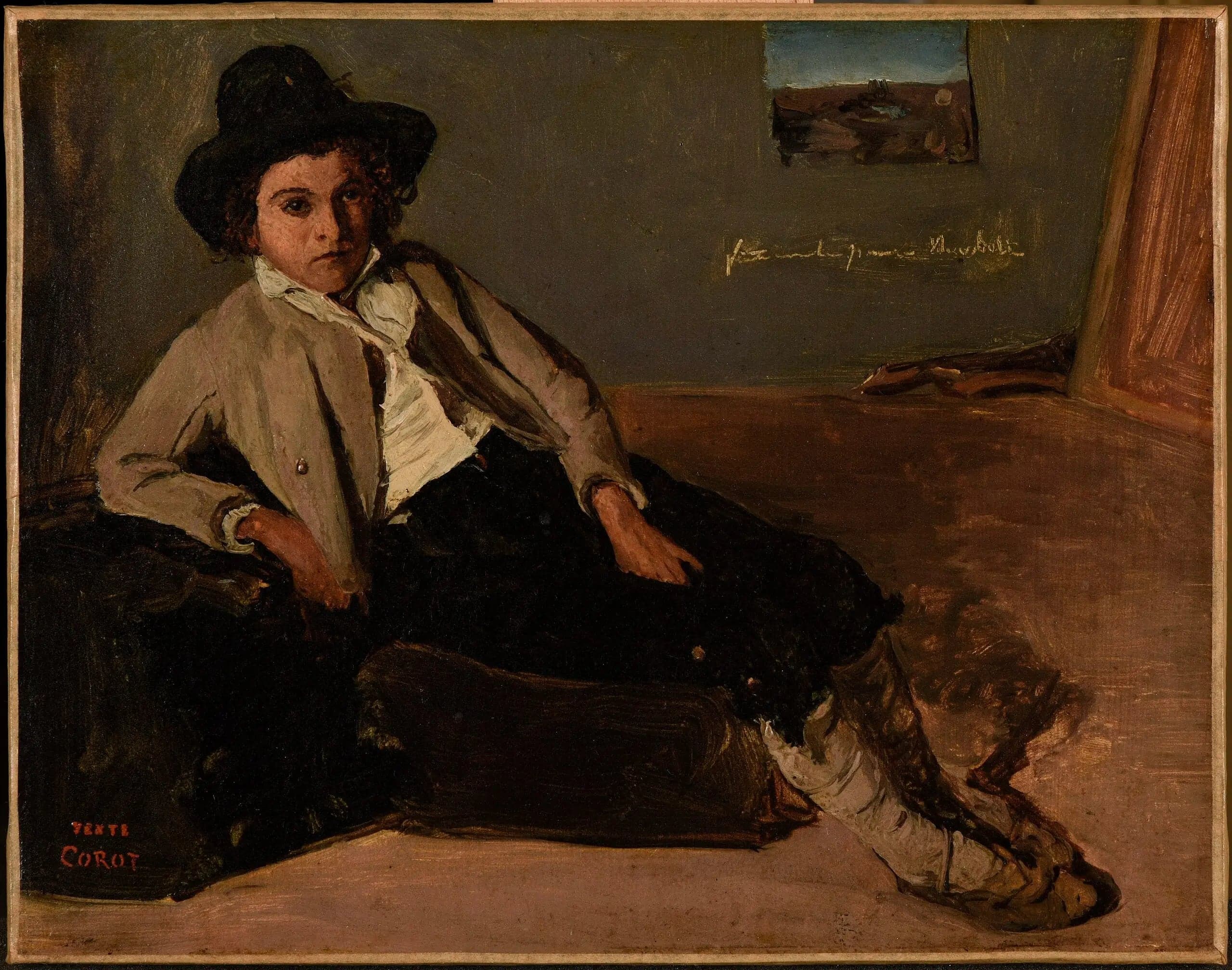 Young Italian Sitting in Corot's Room in Rome - Jean