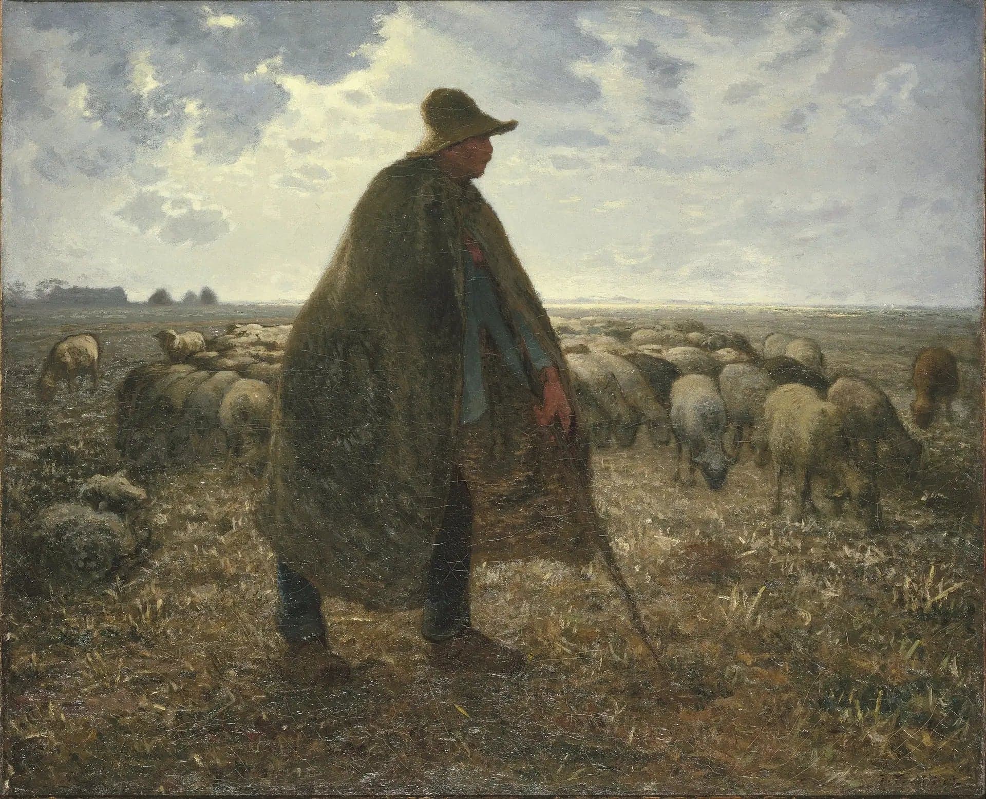 Shepherd keeping his flock - Jean