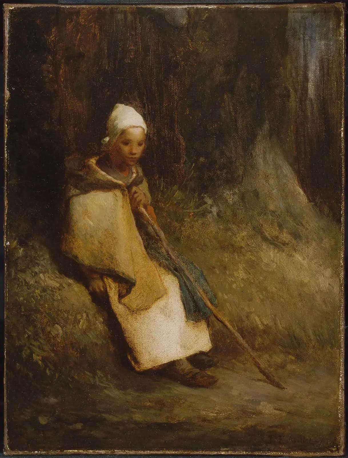 Sitting Shepherdess at the Edge of the Forest - Jean