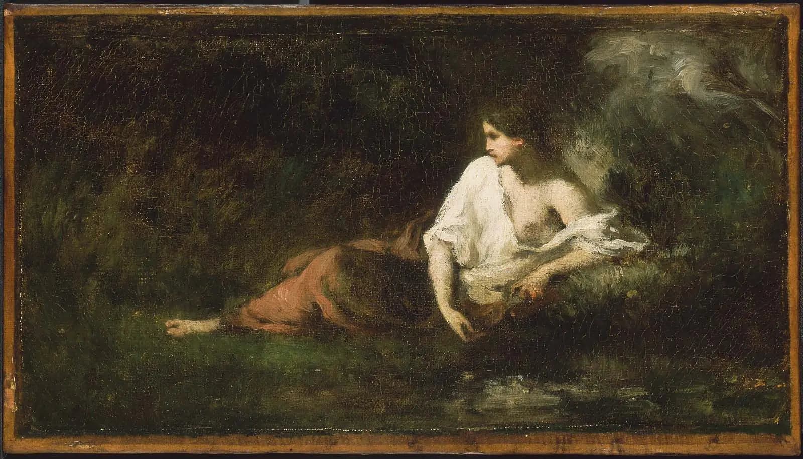 Woman lying down in a landscape - Jean