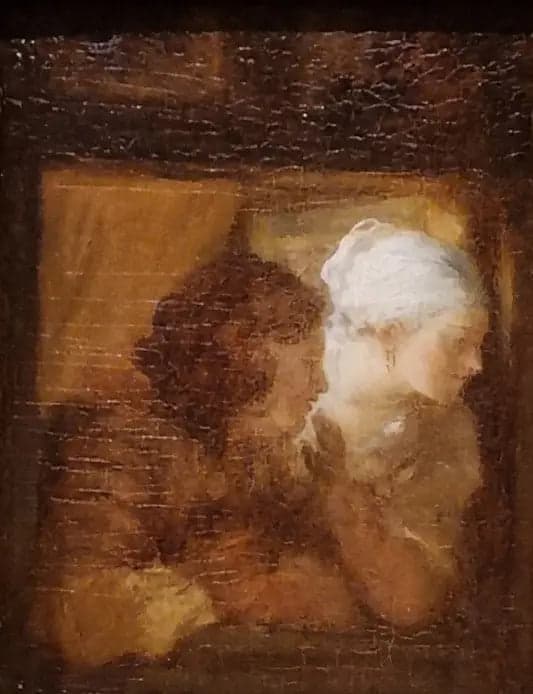 Young couple at the window - Jean