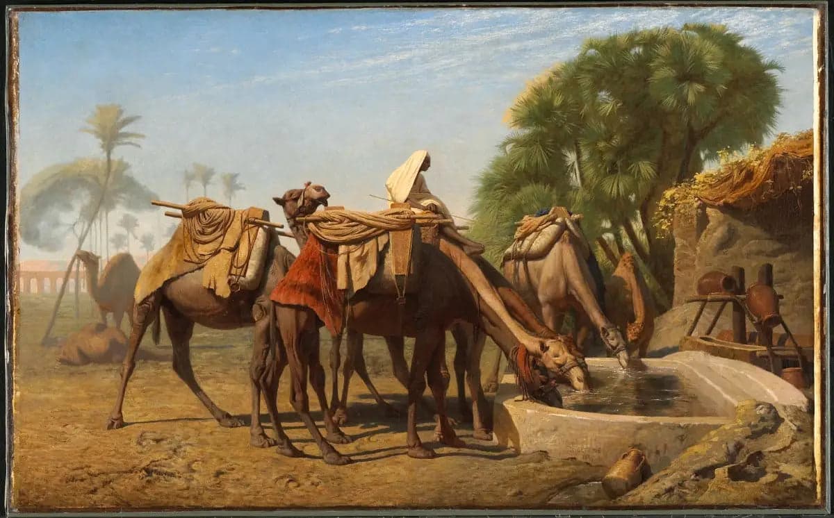 Camels at the Watering Place - Jean