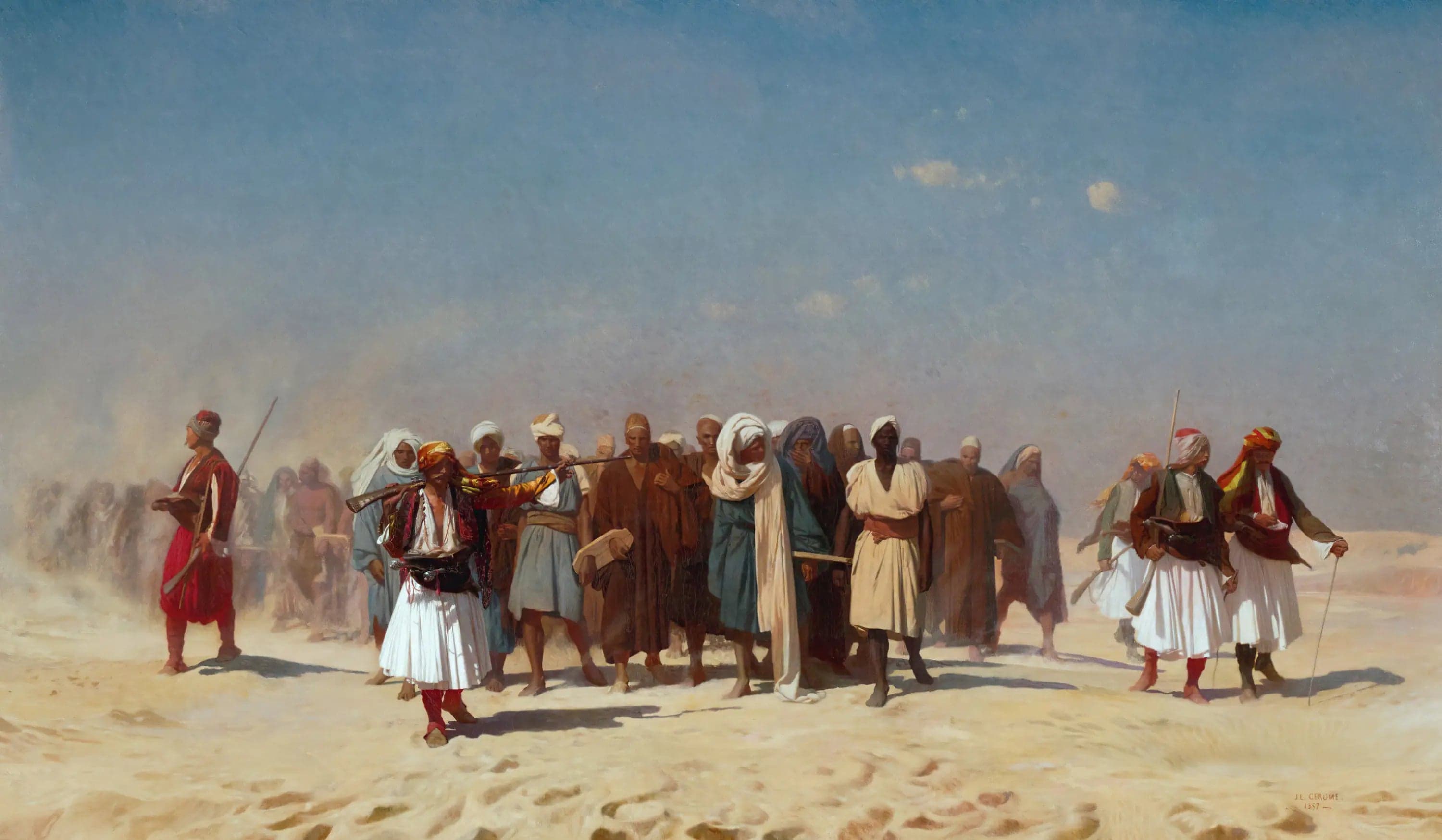 Egyptian recruits crossing the desert - Jean