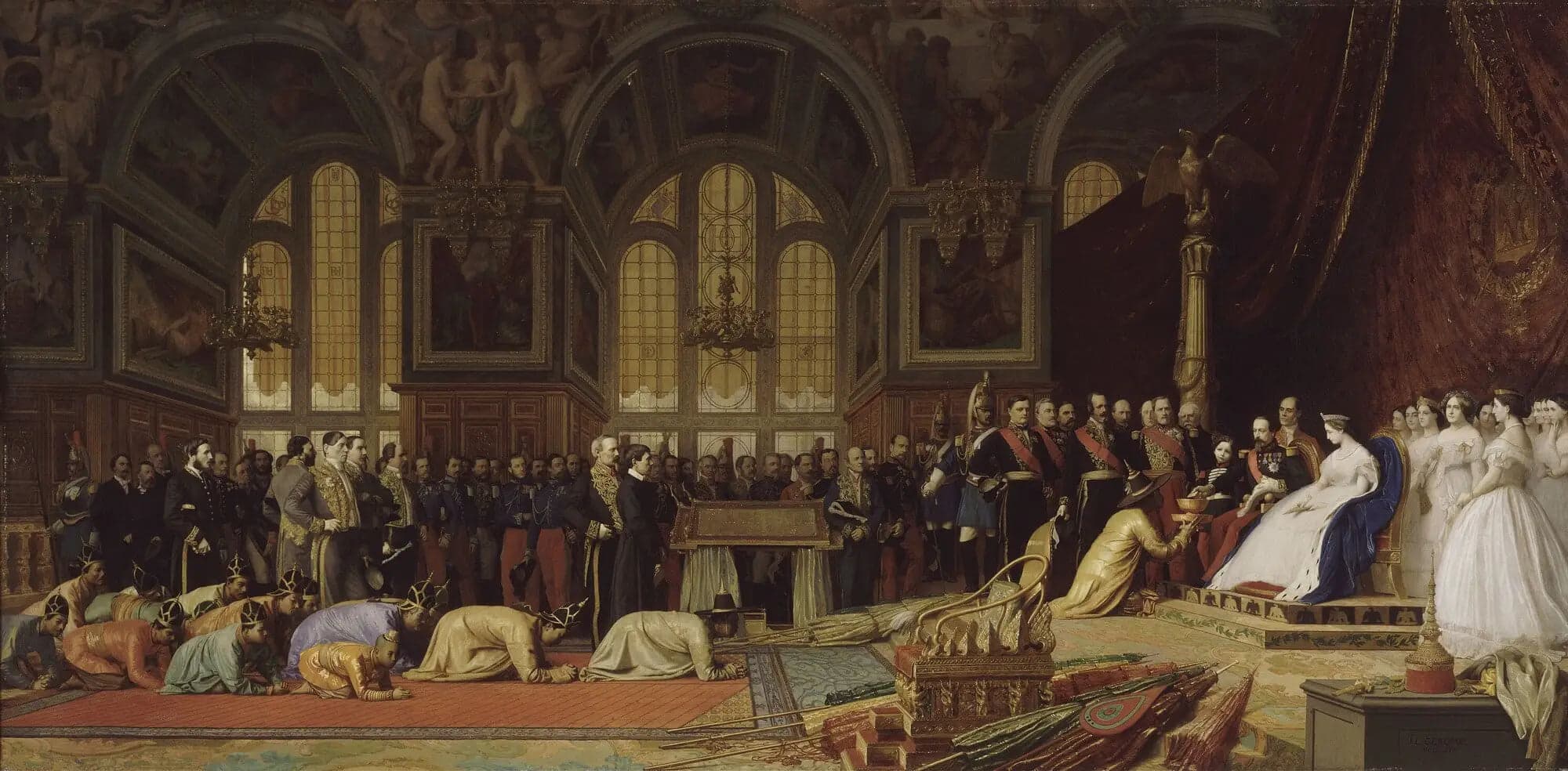 Reception of the Siamese ambassadors by Emperor Napoleon III at the Palace of Fontainebleau, June 27, 1861 - Jean