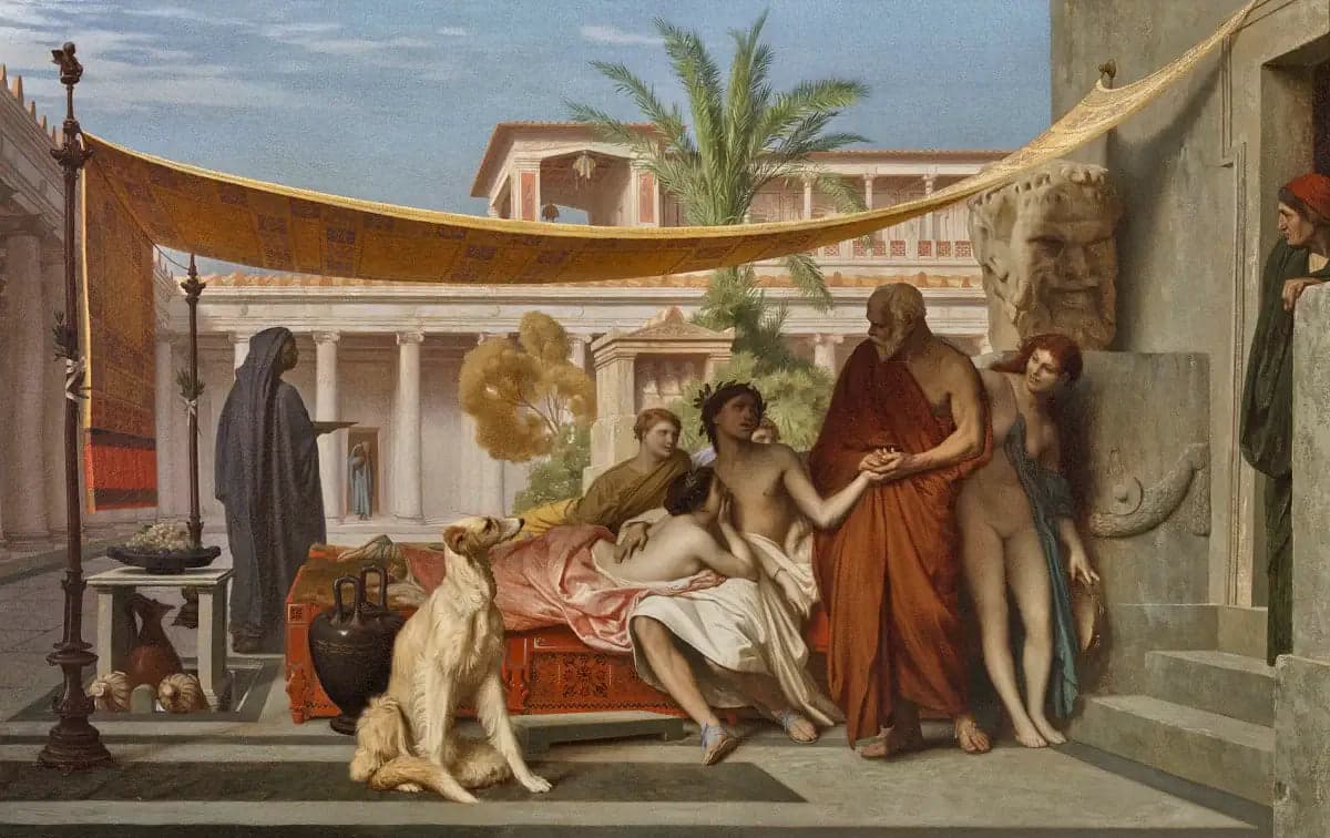 Socrates searching for Alcibiades in the house of Aspasia - Jean
