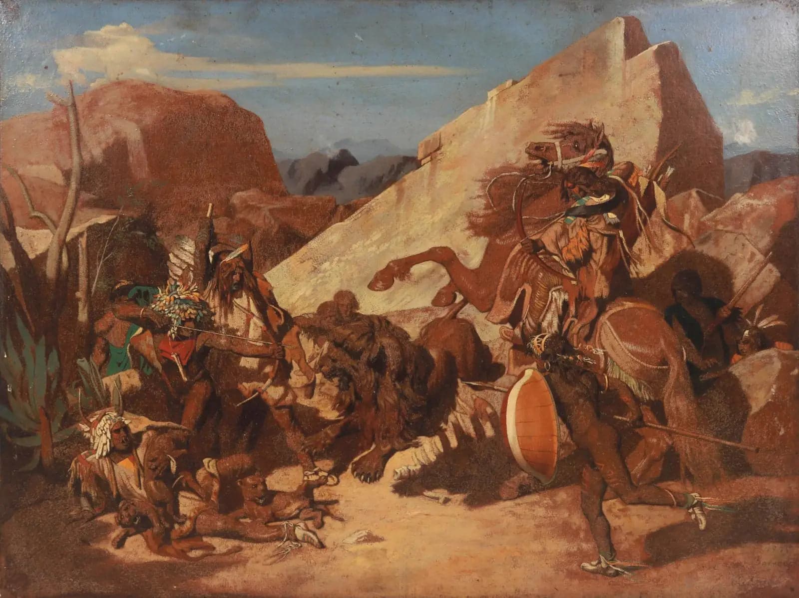 The Lion Hunt among the Indians - Jean