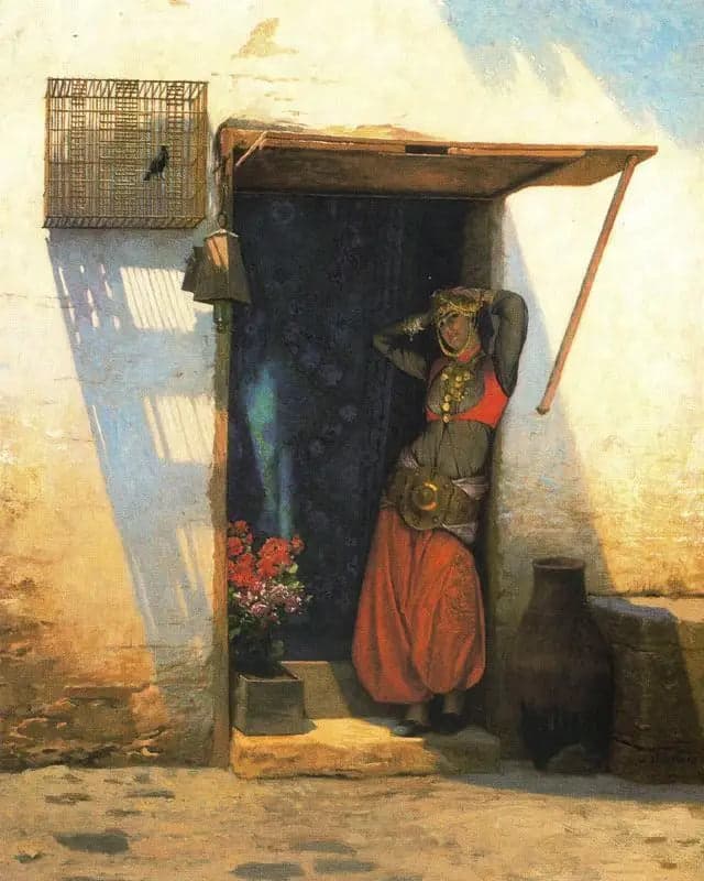Woman of Cairo at her door - Jean