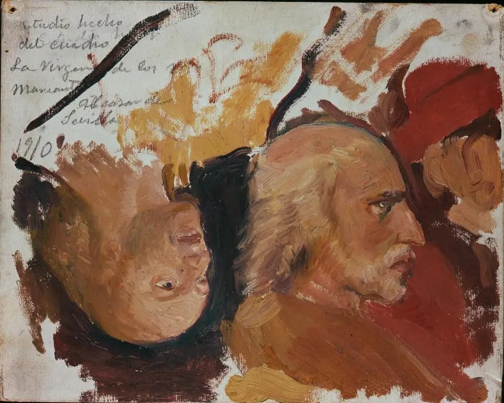 Columbus Leaving Palos. Sketch after the painting The Virgin of the Navigators, by Alejo Fernández