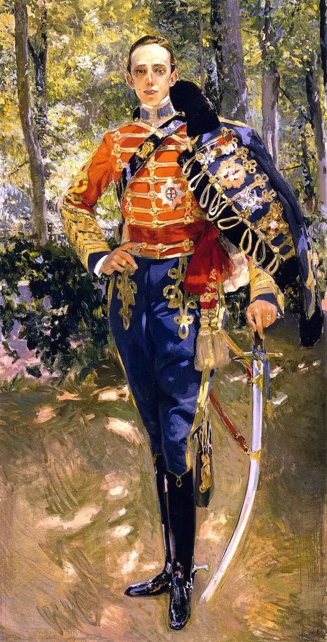 Portrait of Alphonse XIII in Hussar Uniform