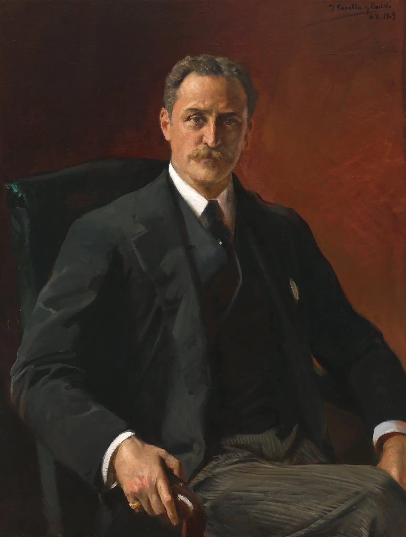 Portrait of Robert Bacon, 39th Secretary of State under the presidency of Theodore Roosevelt