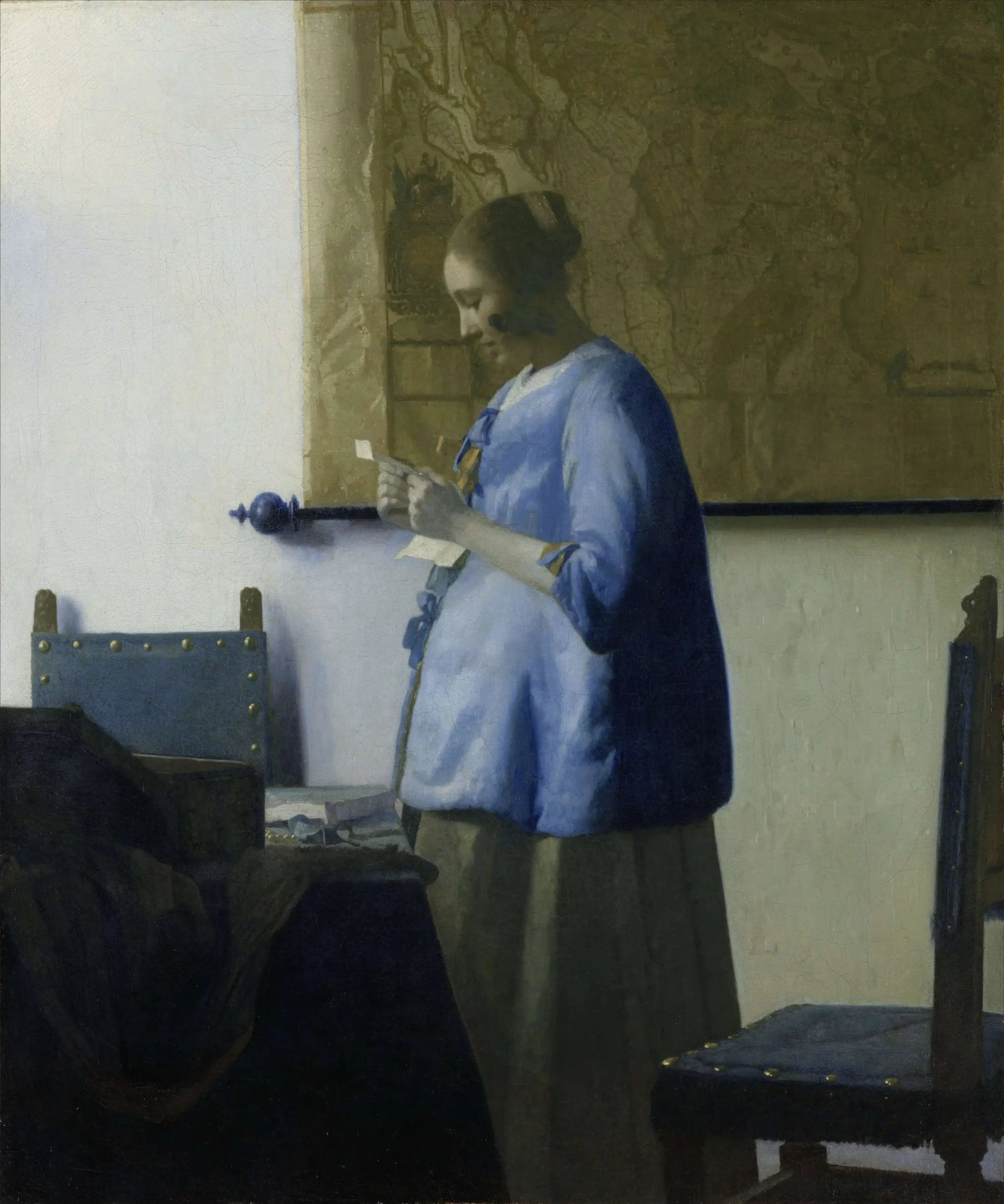 The Woman in Blue Reading a Letter