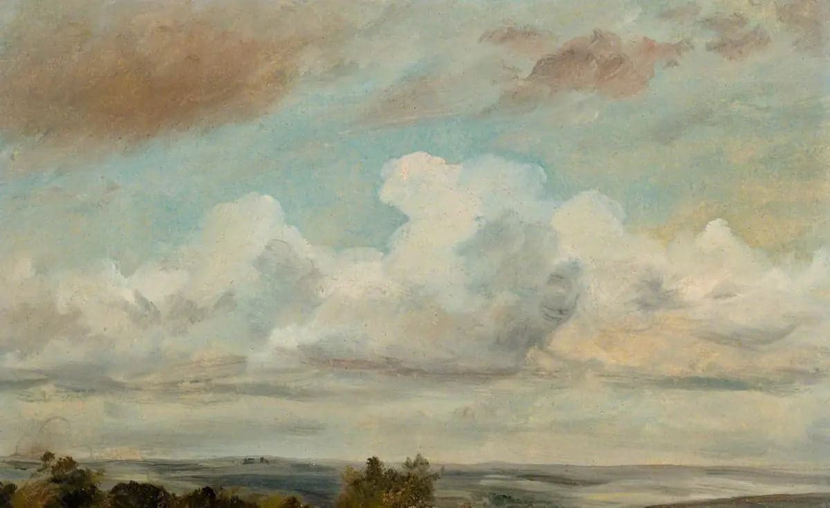 Cumulus clouds above a landscape