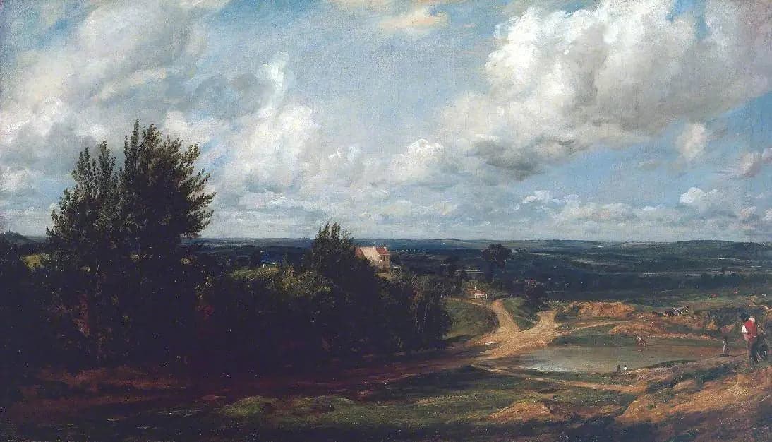 Hampstead Heath, with the house called « The Salt Box »