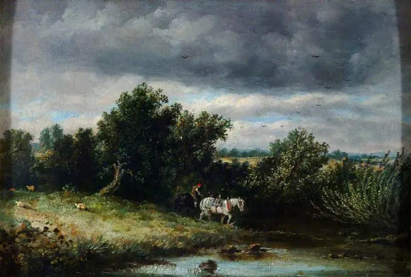Landscape with Two Horses and a Stream