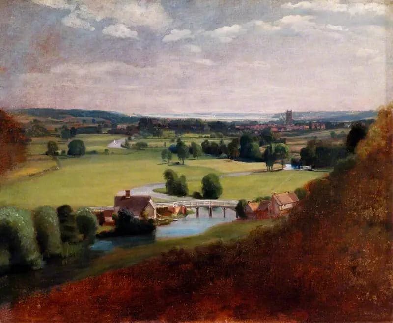 The Valley of the Stour with Dedham in the distance