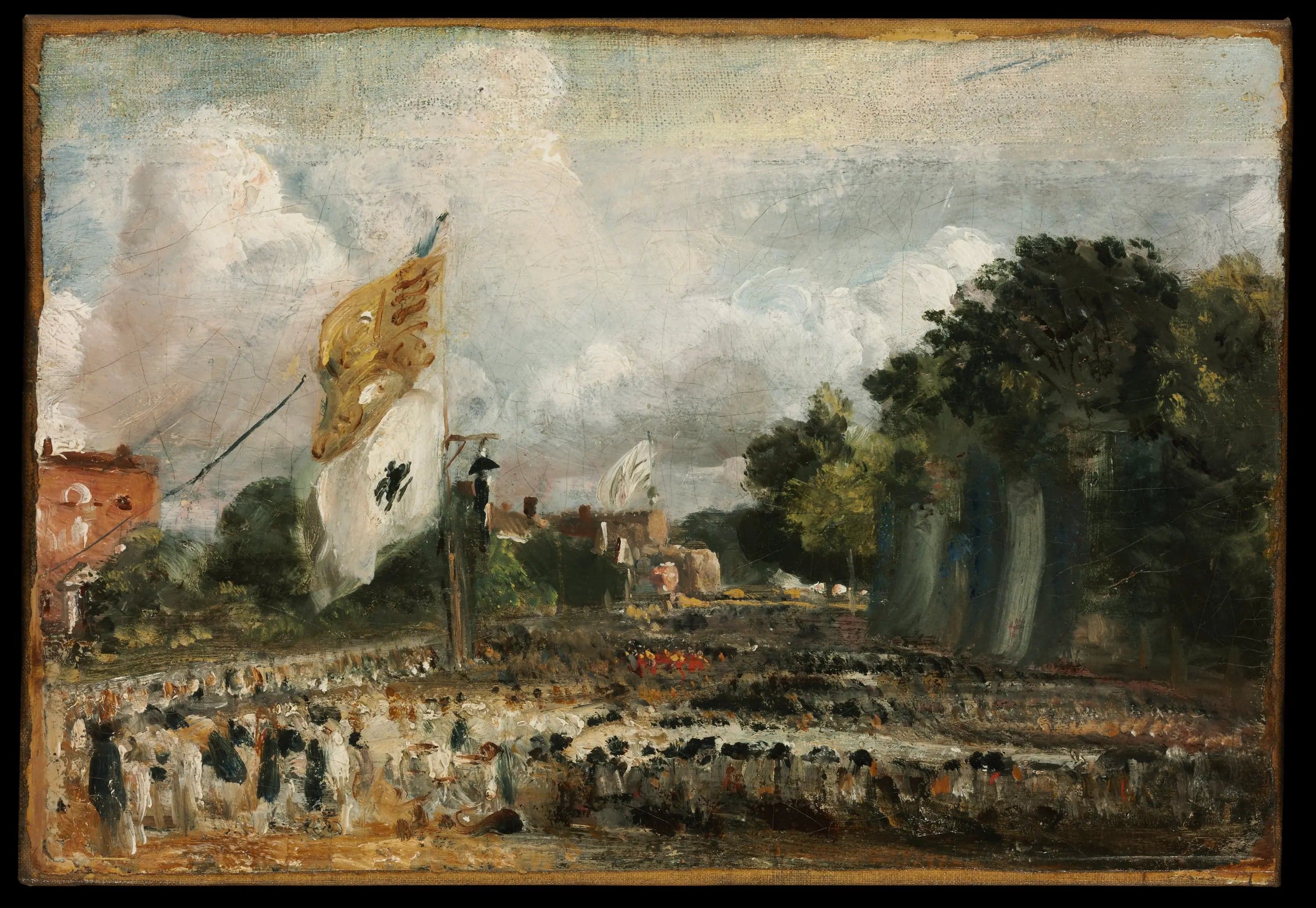 The celebration at East Bergholt of the Peace of 1814 concluded in Paris between France and the Allied Powers