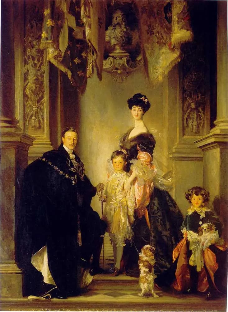 Portrait of the 9th Duke of Marlborough with his Family
