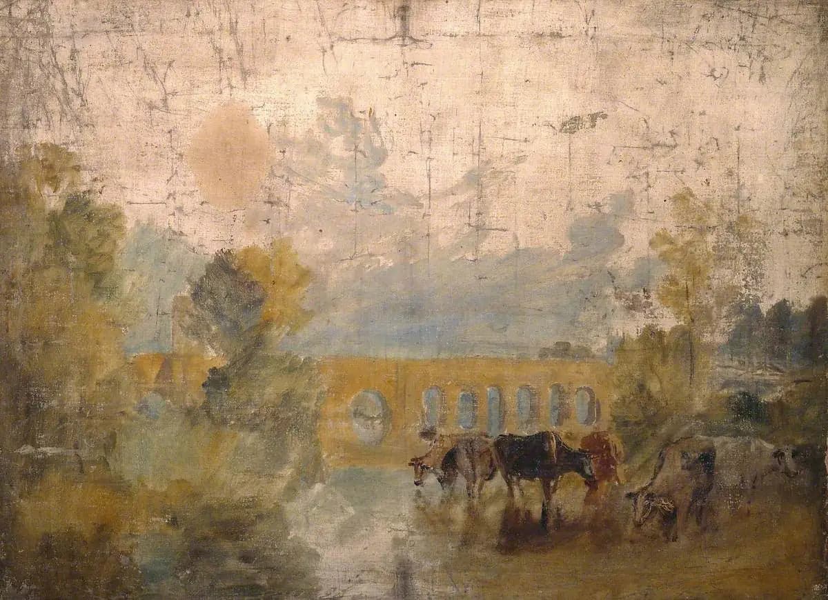 Caversham Bridge with Cattle in the Water