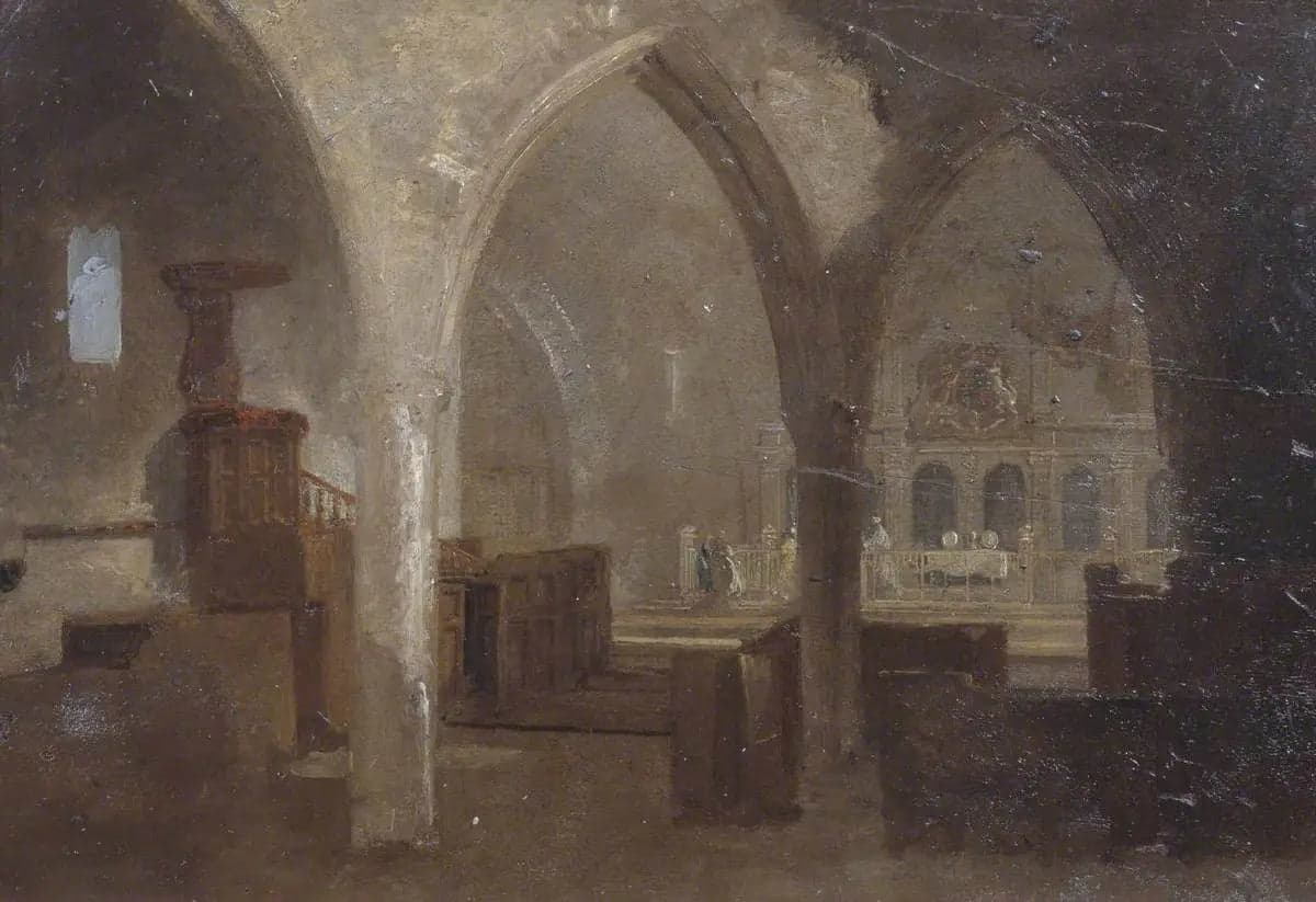Intérieur d'une église gothique