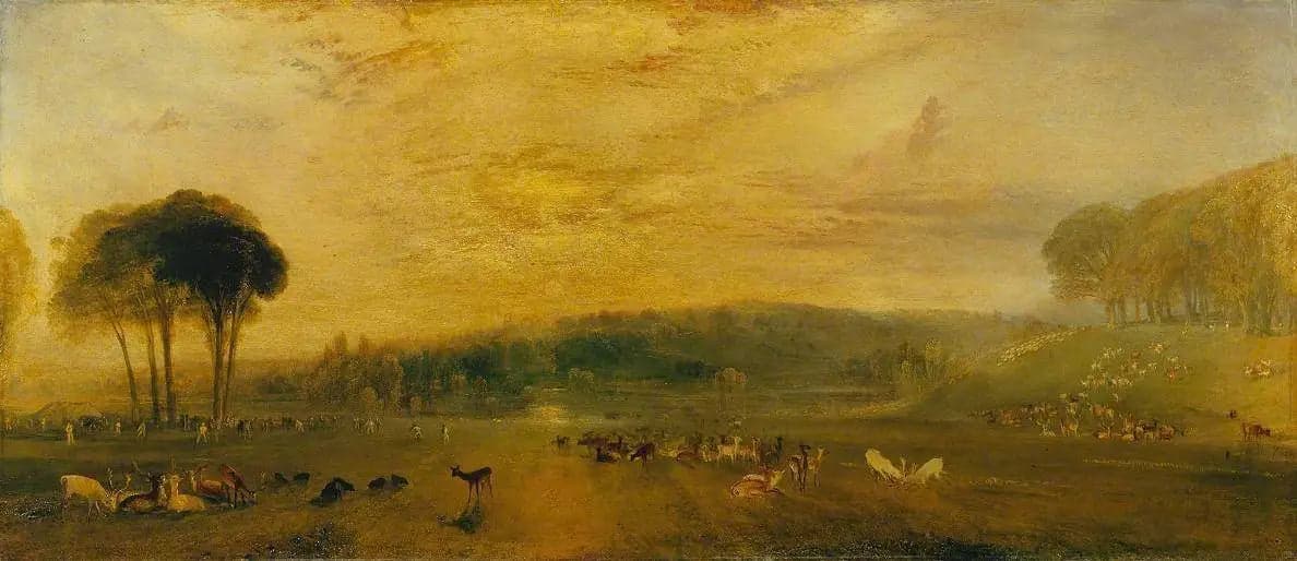 The Lake, Petworth: Sunset, Fighting Bucks