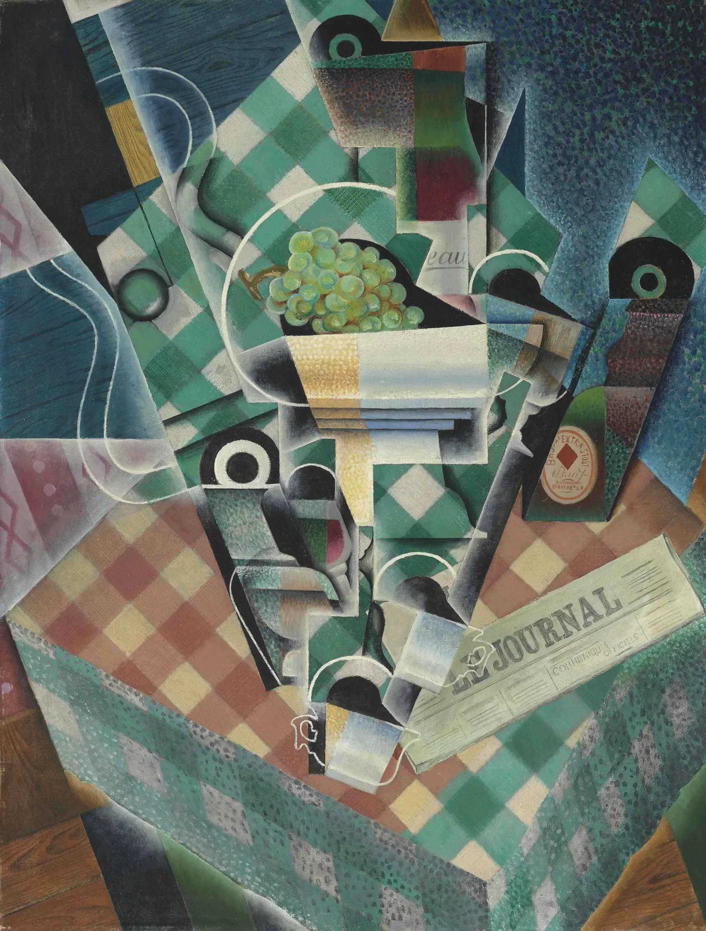 Still life with checkered tablecloth
