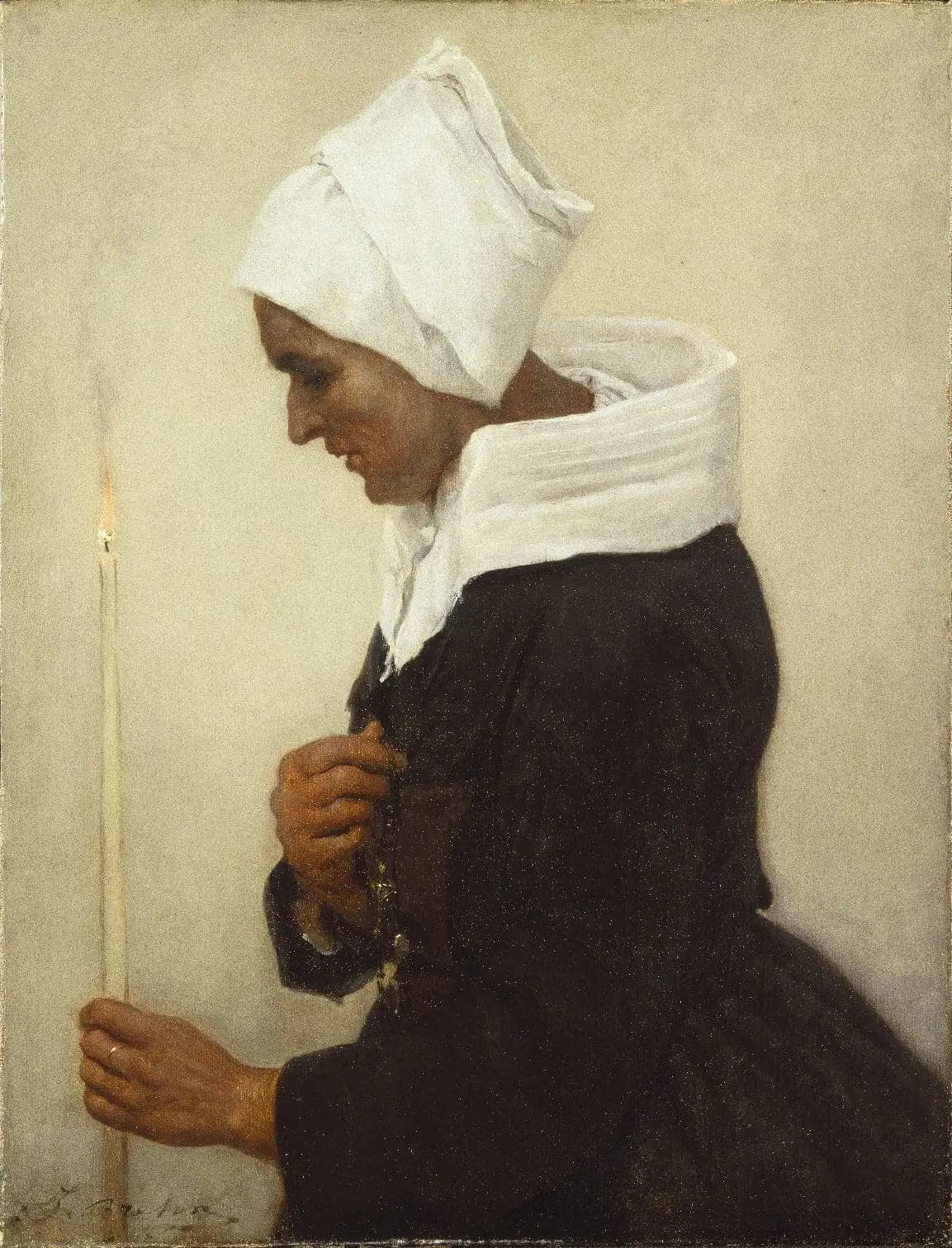 Breton Peasant Woman Holding a Candle