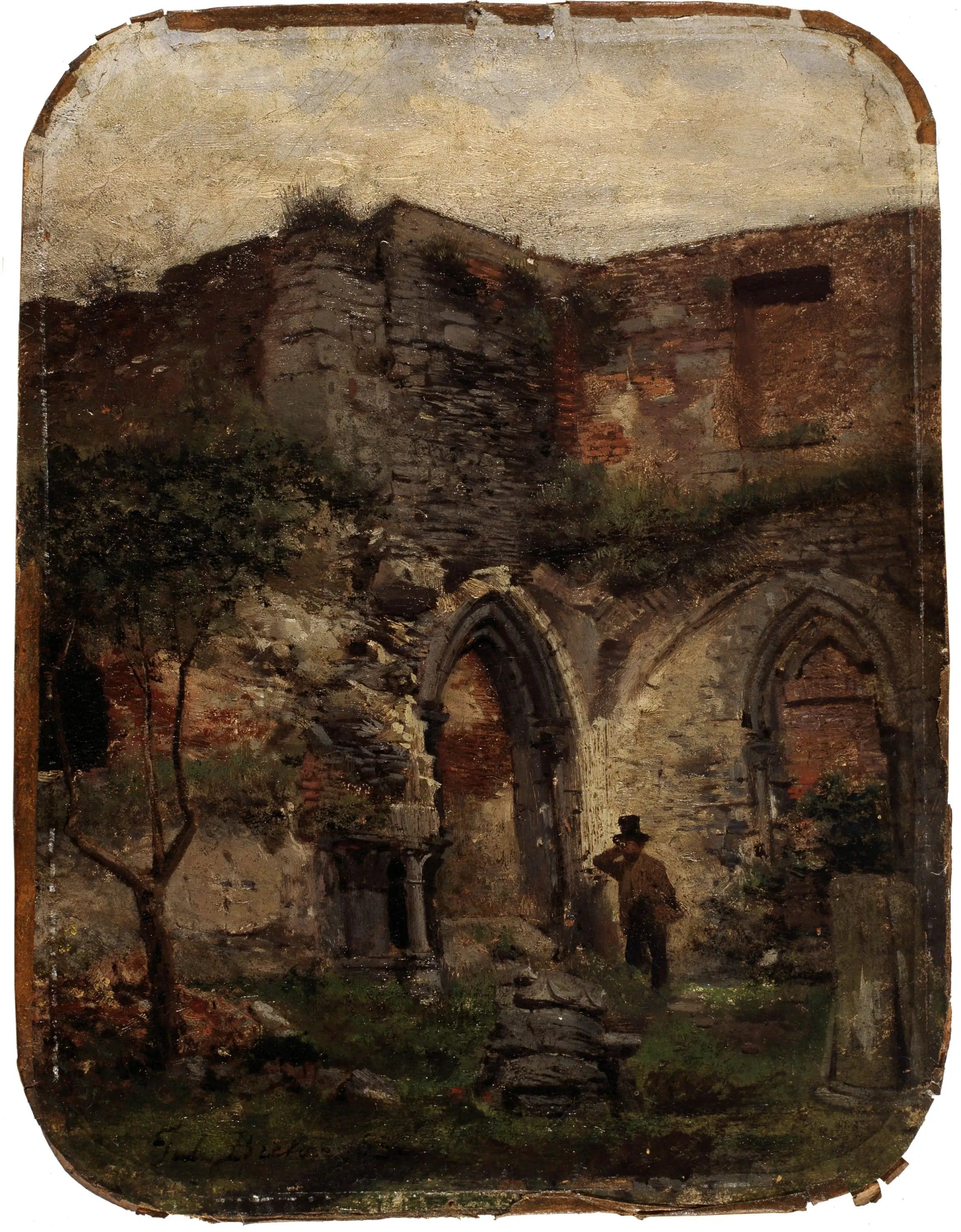 Ruins of the Saint-Bavon Abbey in Ghent