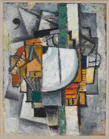 Cubo-futurist composition with piano