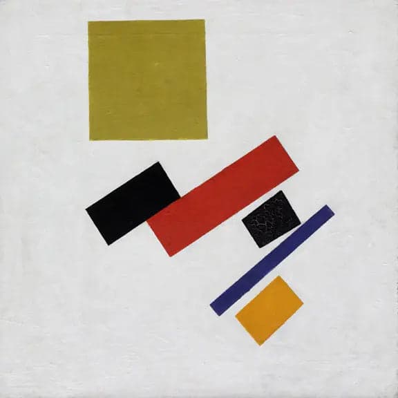 Masses picturales in movement. Suprematist composition