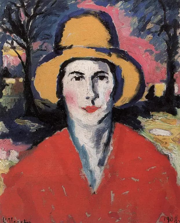Portrait of a woman with a yellow hat