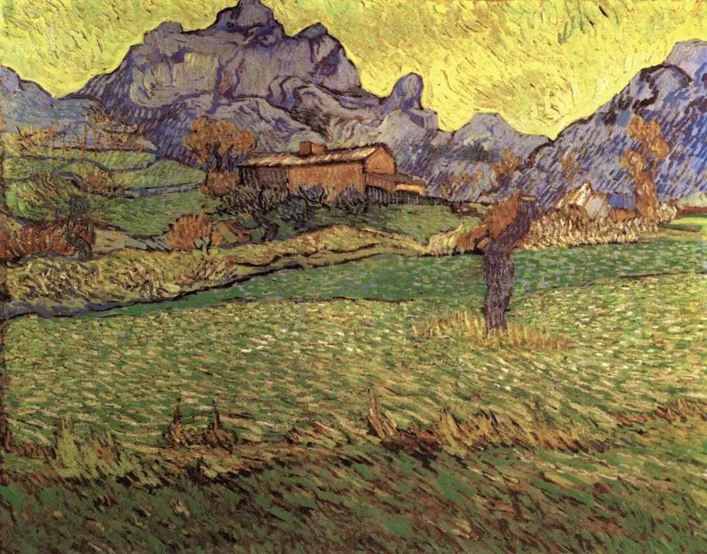 Wheat Fields in a Mountain Landscape