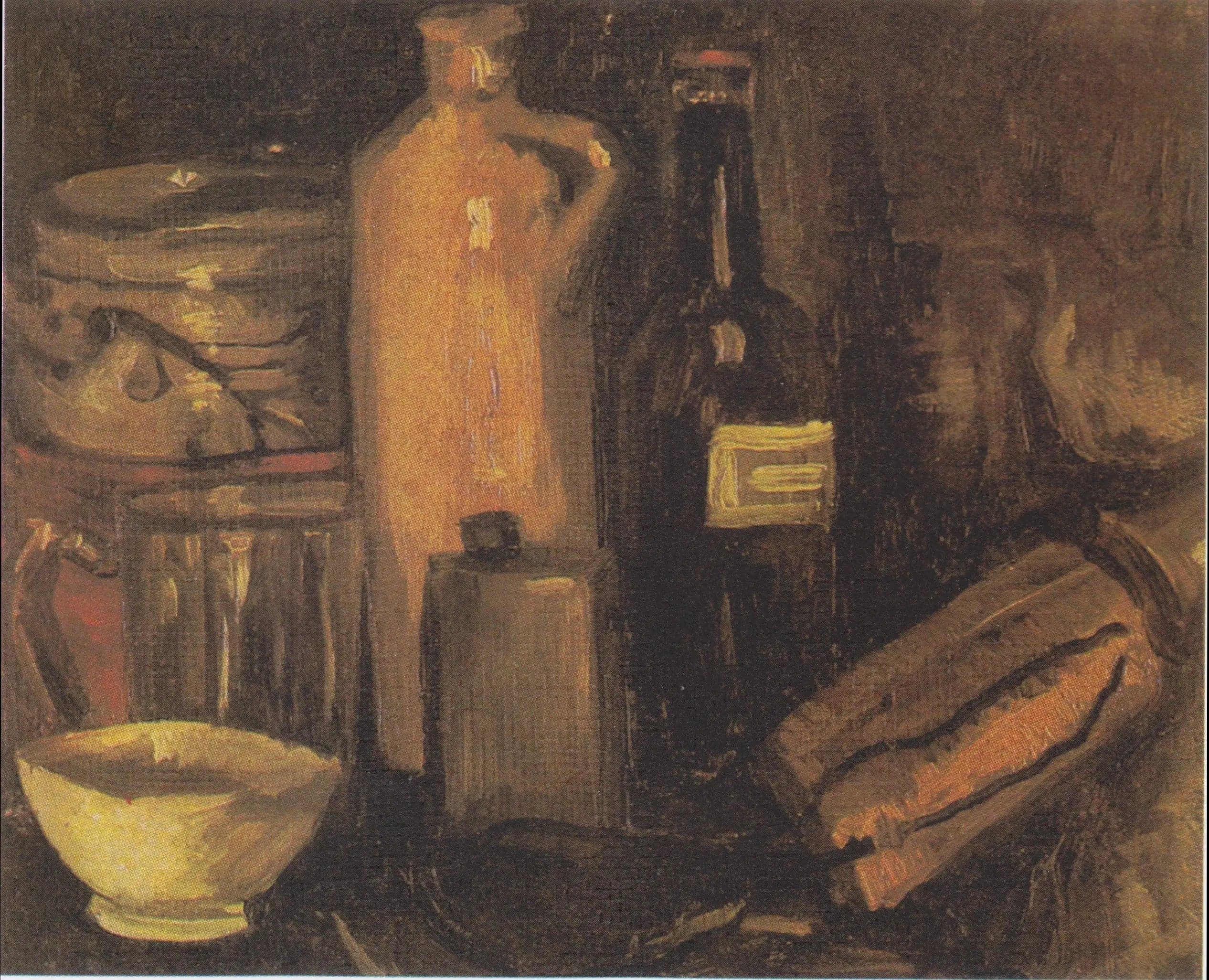 Still life with pots, jars, and bottles