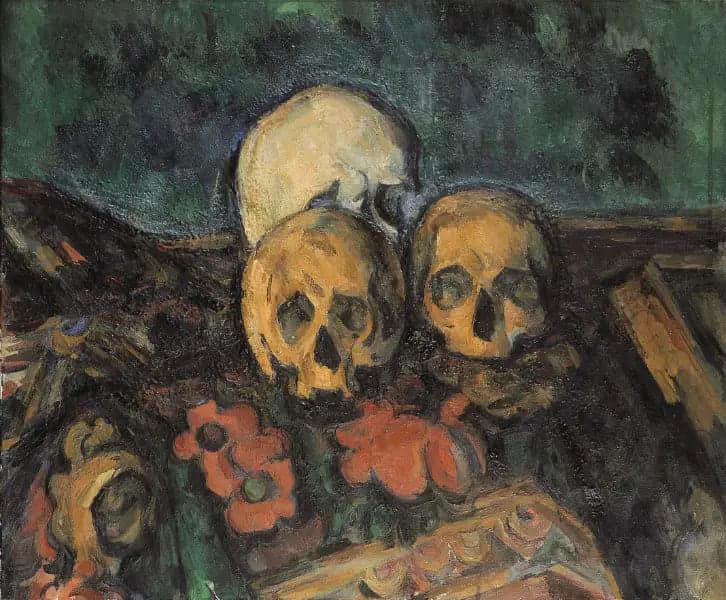 Three Skulls on an Oriental Rug