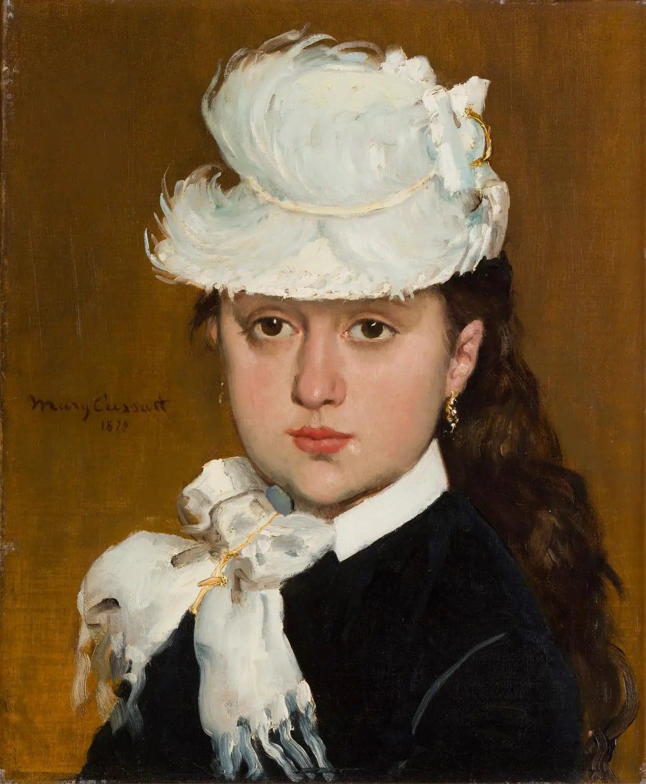 Portrait of a Young Woman in a White Hat