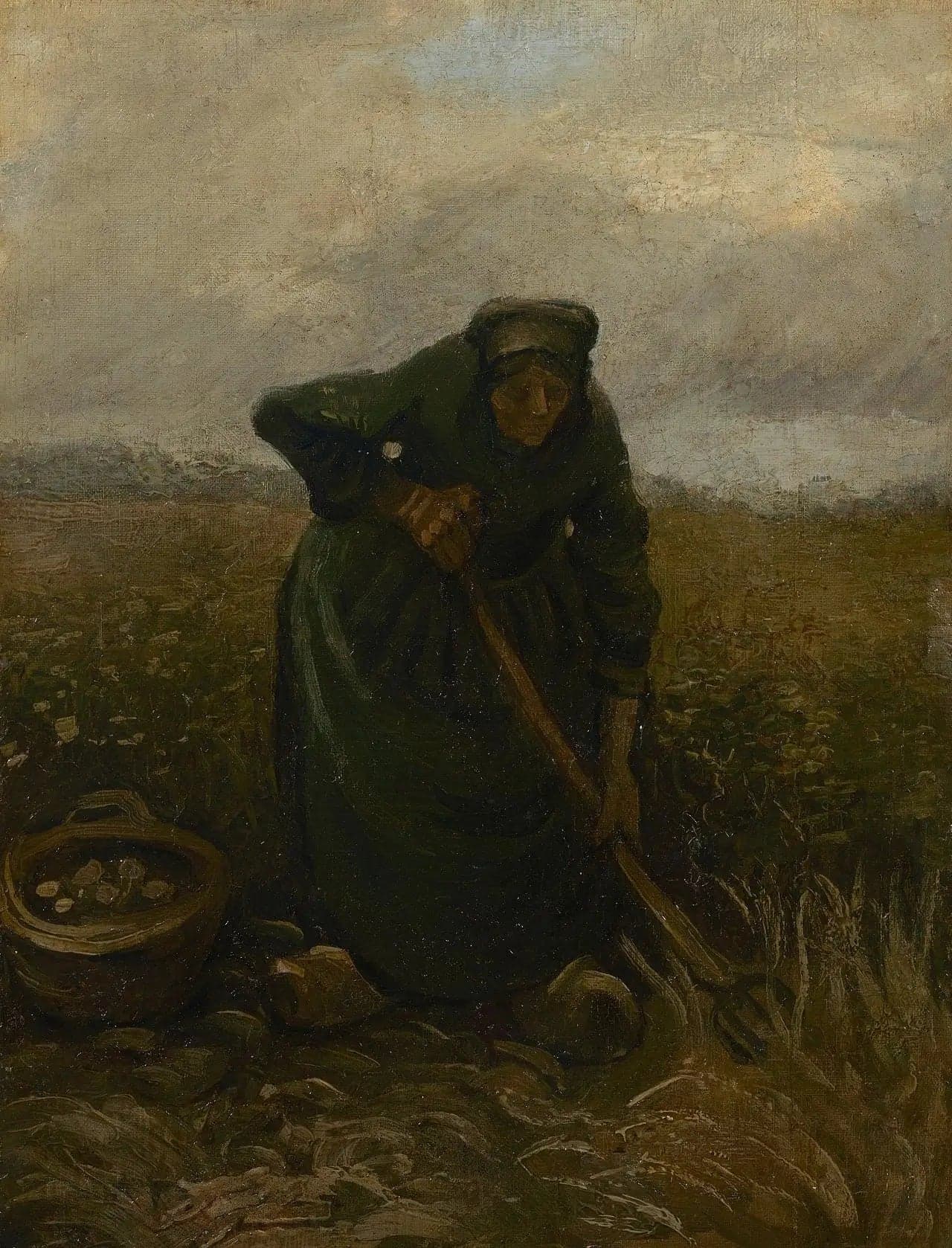 Woman Lifting Potatoes